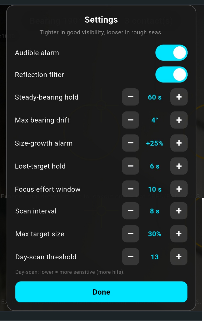 Nav Assist settings panel