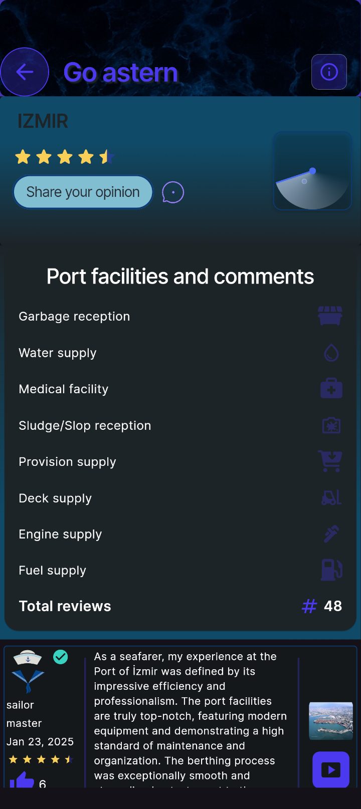 Port facilities detail